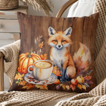 Cojín decorativo acogedor de Fox de otoño