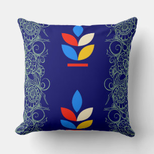 Cojín decorativo acogedor de temática azul