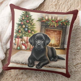 Cojín Decorativo Acogedor Labrador Puppy Black Lab Navidades de per