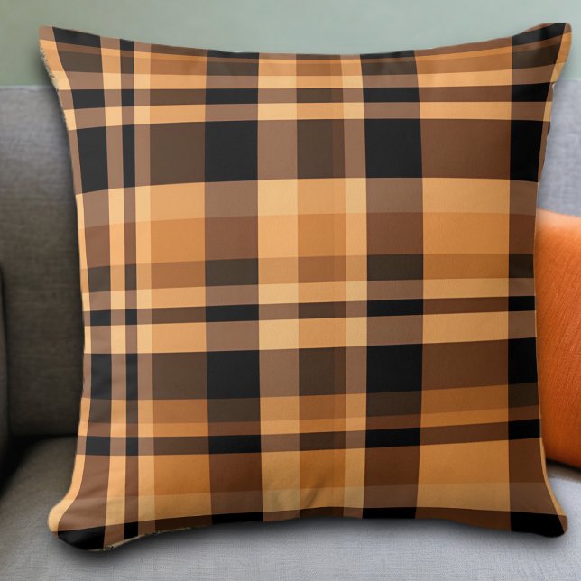 Cojín Decorativo Acogedor Naranja Brown Plaid otoño (Subido por el creador)