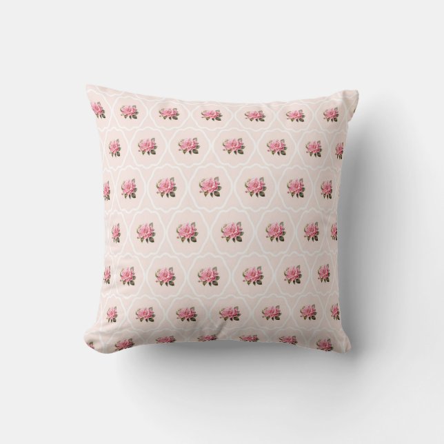 Cojín decorativo acogedor, rosa claro y rosa (Anverso)