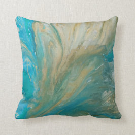 Cojín Decorativo Acrílico para la costa turquesa abstracta