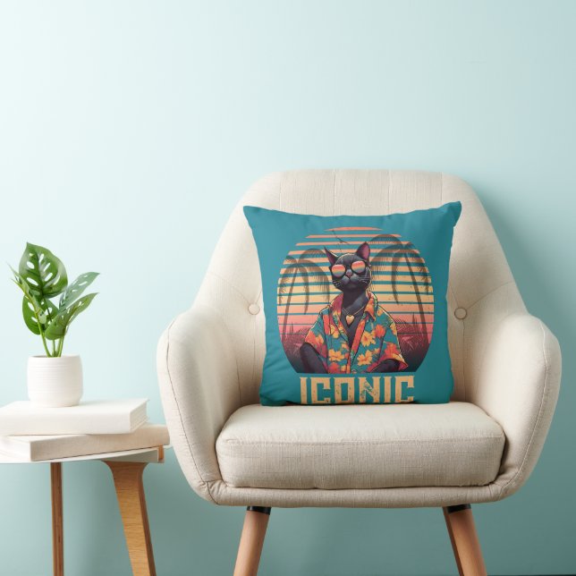 Cojín Decorativo Actitud de gatos tropicales sin tiempo (Silla)