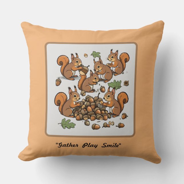 Cojín Decorativo "Actividad caprichosa de la ardilla (Anverso)