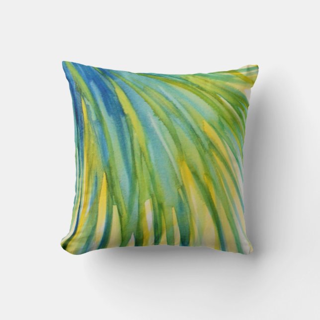 Cojín Decorativo Acuarela abstracta de la palmera (Anverso)