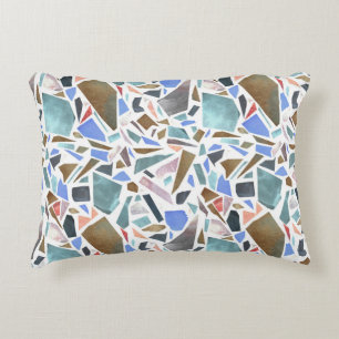 Cojín Decorativo acuarela abstracta: fondo blanco dibujado a mano.