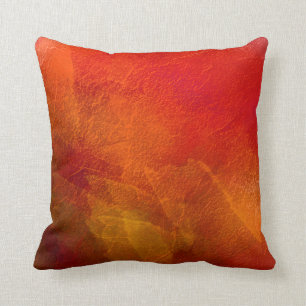 Cojín Decorativo Acuarela abstracta naranja roja
