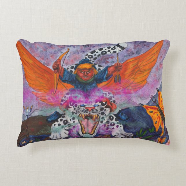 Cojín Decorativo Acuarela acuarela Fantasy Ilustracion Mundo (Anverso)