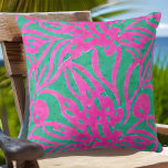 Cojín Decorativo Acuarela acuática rosa caliente grande Damasco ins<br><div class="desc">Acuarela Color rosa caliente Aqua sobremedida Damask Inspirado patrón de playa perfecto para una casa de playa tropical en la orilla o convertir tu propia casa en una escapada de la isla.</div>