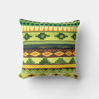Cojín Decorativo acuarela africana, ilustracion vibrante.
