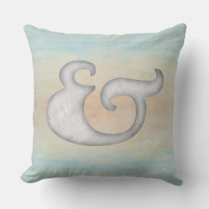 Cojín Decorativo Acuarela #Ampersand #Náutico   Blanco y Océano