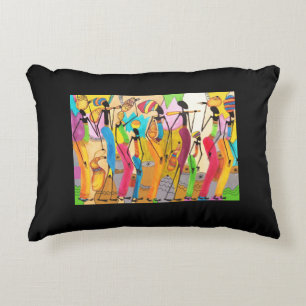 Cojín Decorativo Acuarela, arte africano, la comunidad"