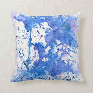Cojín Decorativo Acuarela azul púrpura 01