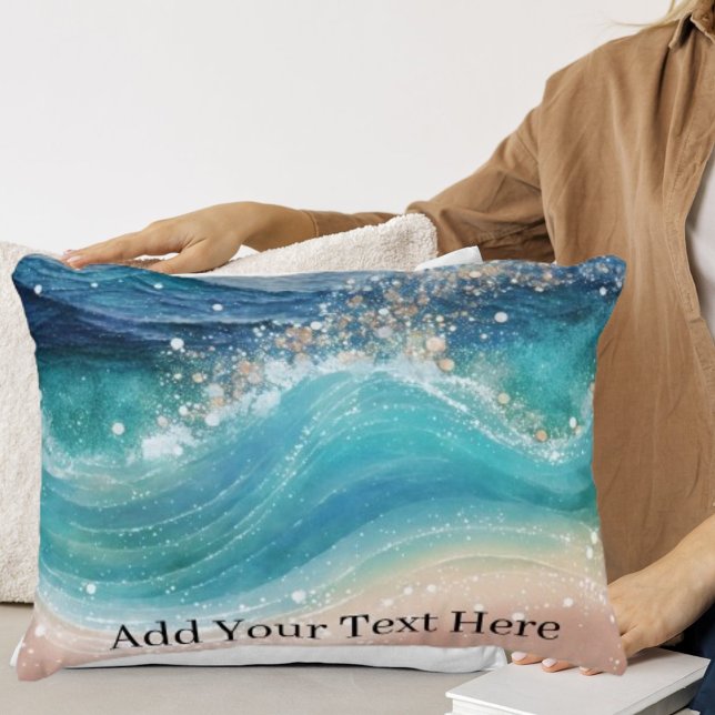 Cojín Decorativo Acuarela Blue White Ocean Wave Personalizado Foto  (Subido por el creador)
