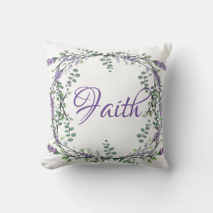 Cojín Decorativo Acuarela boho de eucalipto y lavanda 