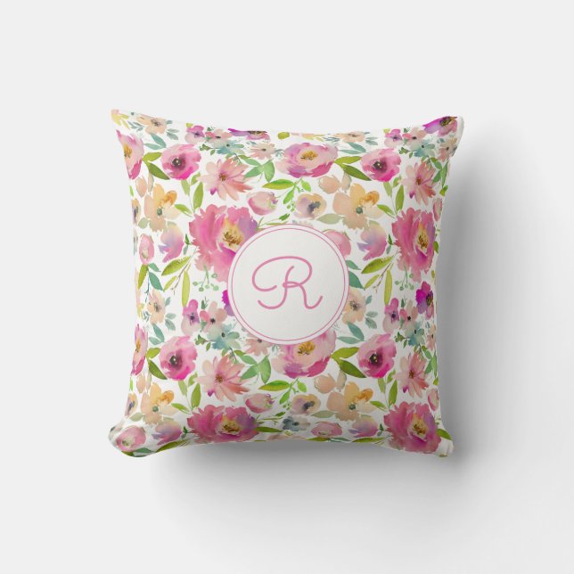 Cojín Decorativo Acuarela Boho Pastel (Anverso)