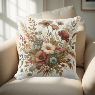 Cojín Decorativo Acuarela Botánica Earthy Otumn Florals