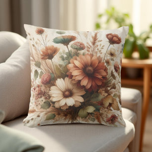 Cojín Decorativo Acuarela Botánica Earthy Otumn Florals