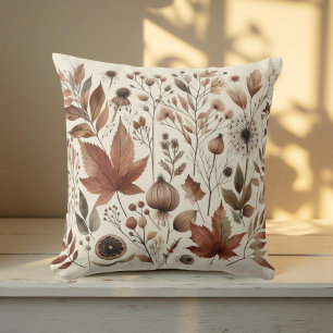 Cojín Decorativo Acuarela Botánica Earthy Otumn Florals