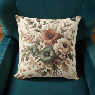 Cojín Decorativo Acuarela Botánica Earthy Otumn Florals