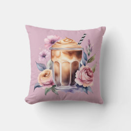 Cojín Decorativo Acuarela Café Flores