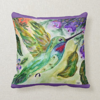 Cojín decorativo "acuarela colibrí"