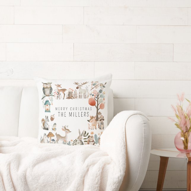 Cojín Decorativo Acuarela Cute Forest Animals (Sofá)