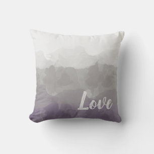 Cojín Decorativo Acuarela de amor lavanda gris