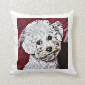 Cojín Decorativo Acuarela de Bichon Frisé