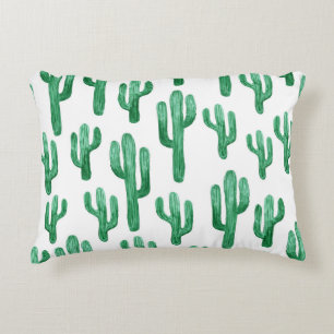 Cojín Decorativo acuarela de cactus: ilustracion dibujado a mano