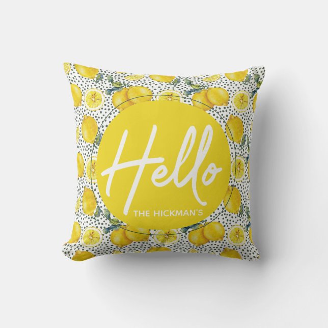 Cojín Decorativo Acuarela de cultivo Lemon Pillow (Anverso)
