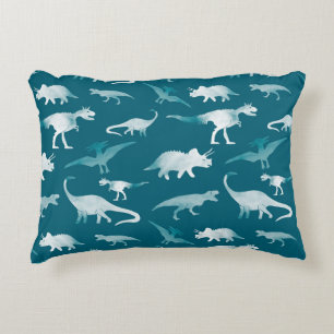 Cojín Decorativo Acuarela de dinosaurios: Patrón textil