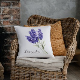 Cojín Decorativo Acuarela de flores de lavanda