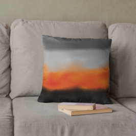 Cojín decorativo acuarela de fuego y humo