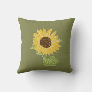 Cojín Decorativo Acuarela de girasol