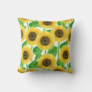 Cojín Decorativo acuarela de girasoles