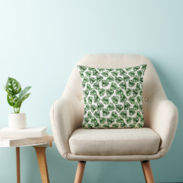 Cojín Decorativo acuarela de hoja verde