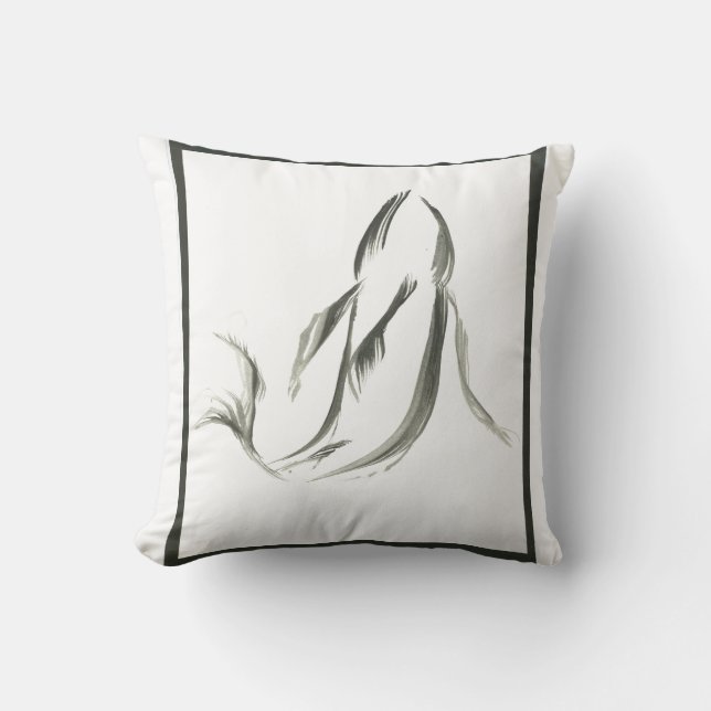 Cojín Decorativo Acuarela de la meditación del movimiento del (Anverso)