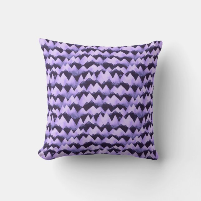 Cojín decorativo acuarela de las montañas Violet (Anverso)