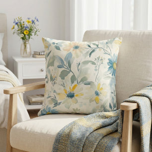 Cojín Decorativo Acuarela de margarita Soft Meadow