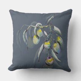 Cojín Decorativo Acuarela de oliva mágica pintada a mano