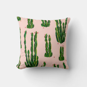 Cojín Decorativo acuarela de patrón sin fisuras de Cacti. Cactus en