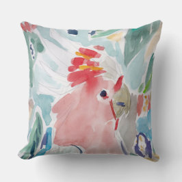 Cojín Decorativo Acuarela del Cockatoo rosado