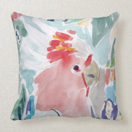 Cojín Decorativo Acuarela del Cockatoo rosado