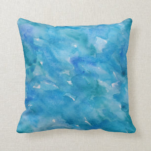 Cojín Decorativo Acuarela en azules frescos
