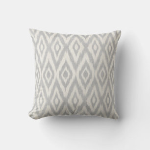 Cojín Decorativo Acuarela en colores pastel azteca gris Ikat