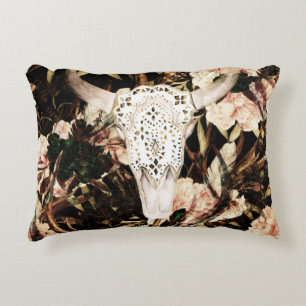 Cojín Decorativo Acuarela étnica: fondo floral retro.