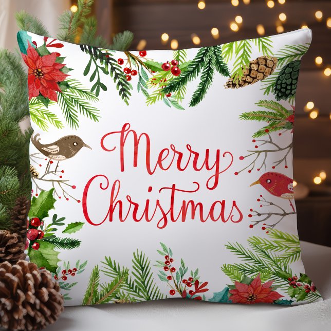 Cojín Decorativo Acuarela Feliz Navidad (Subido por el creador)