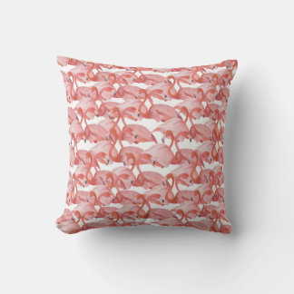Cojín Decorativo Acuarela Flamingo: Patrón pequeño sin foco