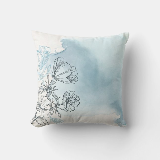 Cojín Decorativo Acuarela floral (Anverso)